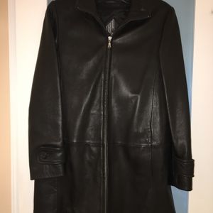 Warm Black Leather Coat